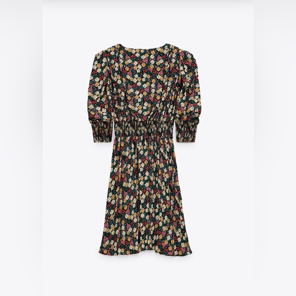 Zara Floral Print Shoulder Pad Dress. Small. NWT! - Picture 4 of 8